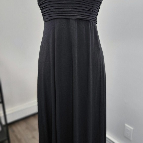 Sangria Black Maxi Rouching Long Maxi Party Dress Gown Sz 6 - Picture 4 of 13